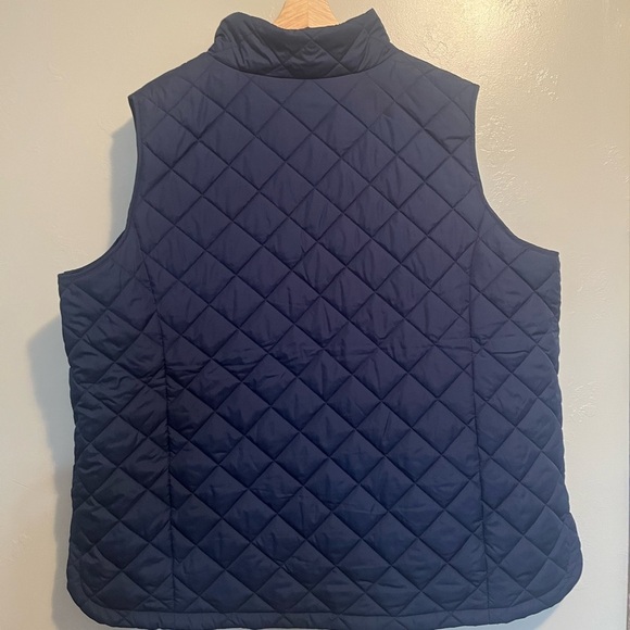 Lands' End Women's FeatherFree Insulated Vest in Navy Plus Size 2X Cabincore - Picture 8 of 9